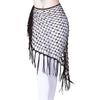 BellyDance Accessories for Women Long Tassel Belt Elastic Triangle of Hand Crochet Belly Dancing Hip Scarf Sequins Girls Belt