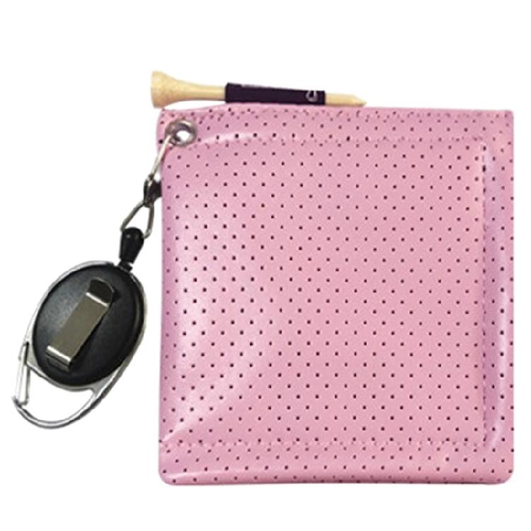 Square Golf Pocket Towel with Retractable Keychain Buckle Portable Golf Cleaner розовый