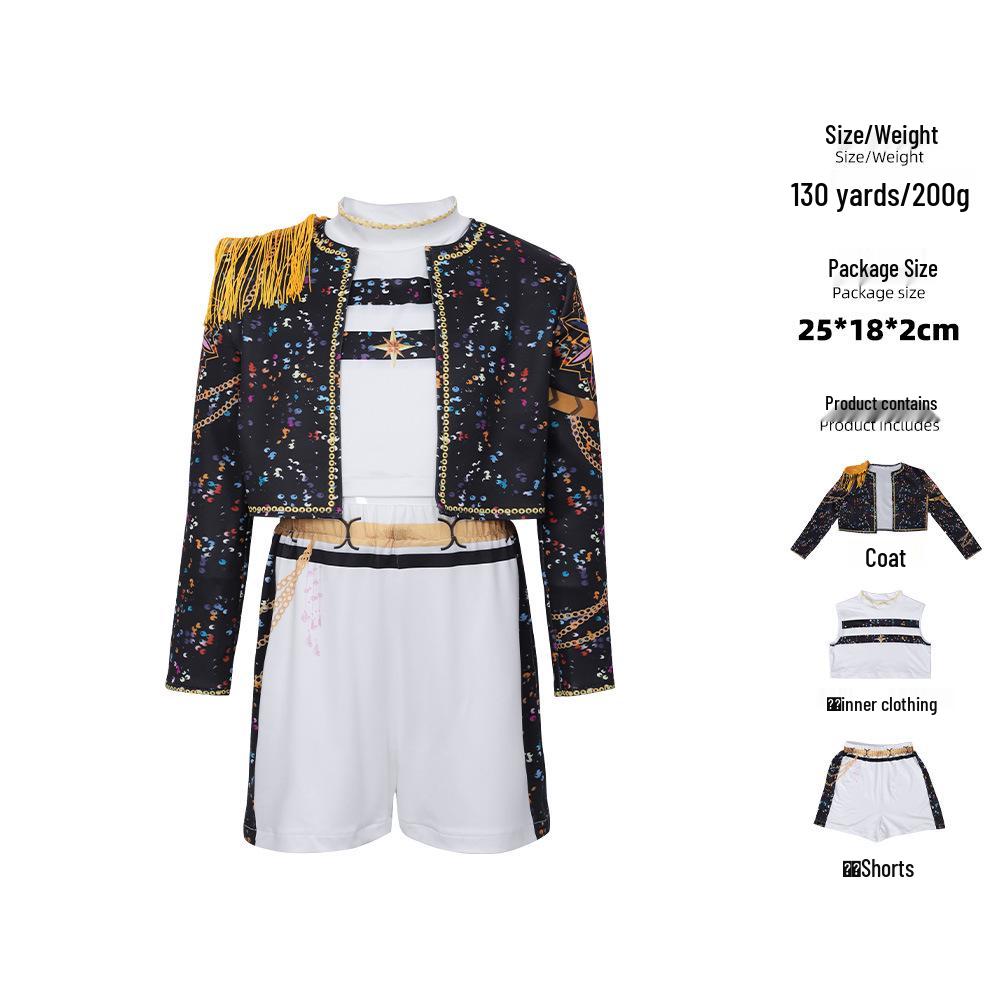 Crossk-pop Demon Hunter Girl Cosplay Costume - Zoey's Children's Day Stage Performance Outfit Set