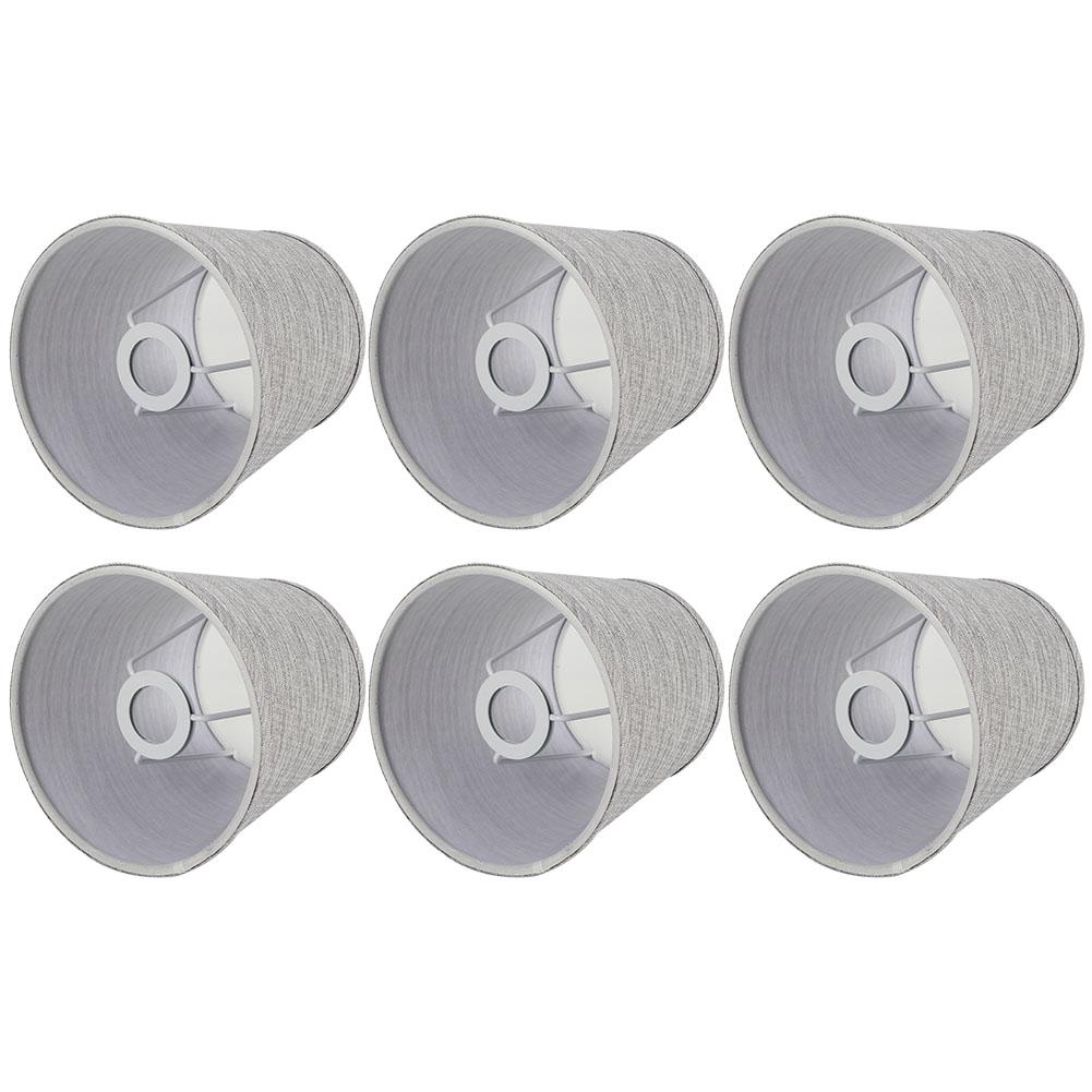 6Pcs Lampshade Modern Light Cover Fabric Inner Film European Style for Chandelier Wall Lamp W/E14