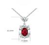 S925 Silver Ruby Pendant Natural Garnet Zircon Necklace Women's High-end European and American Style Sterling Silver Collarbone Chain