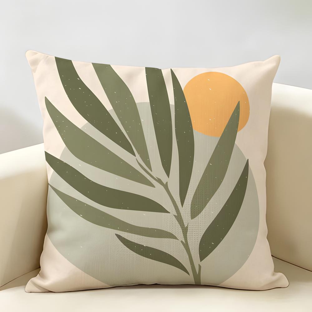Northern Mannerist Pattern Cushion Cover Natural Linen Organic Fabric Double-Sided Printing Breathable Perfect For Home Decor