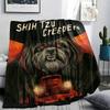 Dark and Terrifying Animals Print Flannel Blanket,High quality Comfortable for All Seasons,Home Decor,Warmth and Comfort,Perfect for Christmas Gifts