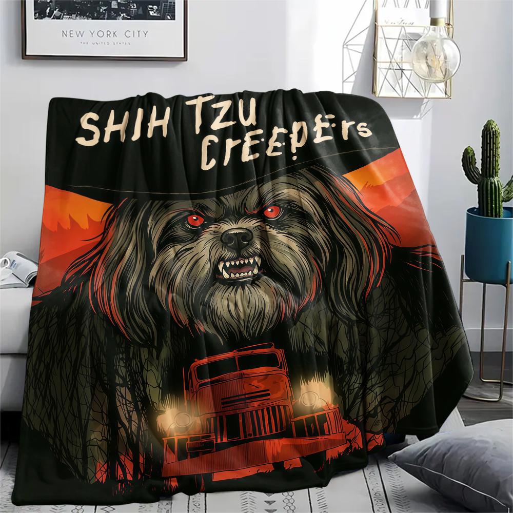 Dark and Terrifying Animals Print Flannel Blanket,High quality Comfortable for All Seasons,Home Decor,Warmth and Comfort,Perfect for Christmas Gifts