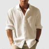 Men's Waffle Long Sleeve Button Shirt Textured Casual Relaxed Streetwear Overshirt