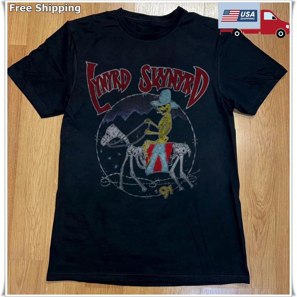 Vintage Lynyrd Skynyrd 1991 American Tour Unisex Black T-Shirt, Size S-5XL