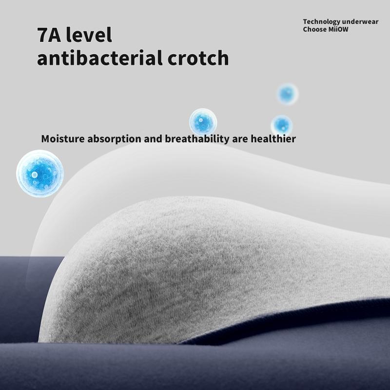 MiiOW 3 szt. Męska Bielizna Grafenowa Antybakteryjna Bielizna Miękka i Wygodna Bawełniana Bielizna Płaskie Rogi Rozmiary L-5XL