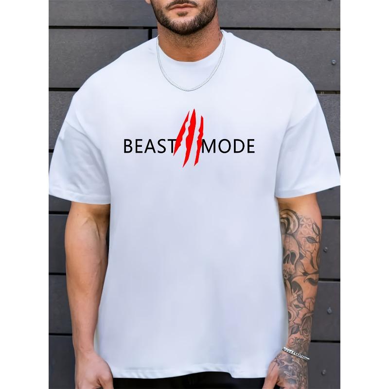 European sizes Fashionable Casual Oversized Slogan Print Men'S T-Shirt