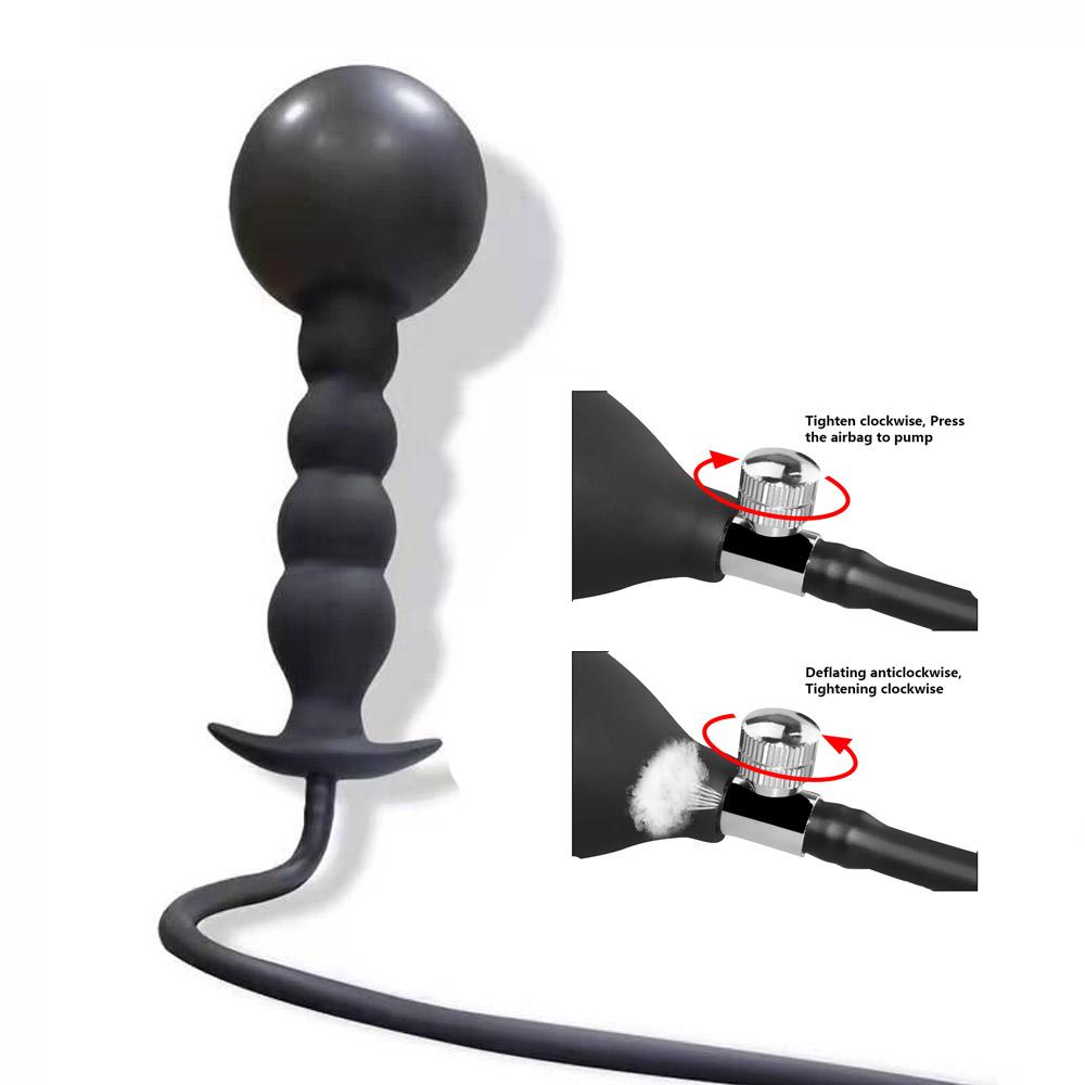 Super Lang Oppblåsbar Analplugg Utvidbar Dildo Stor Rumpeplugg G-punkt Prostata Massasje Anus Trener BDSM Sexleketøy For Kvinner Menn