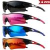 4PCS New Fashion Colorful Sports Sunglasses - One-Piece Wraparound Lens UV400 for Running Cycling Outdoor 7