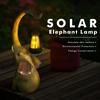 Resin Elephant Statue Garden Decorations Solar Garden Figurine Lamp Retro Landscape Courtyard Lamp Patio Walkway Lamp Lawn Lamp