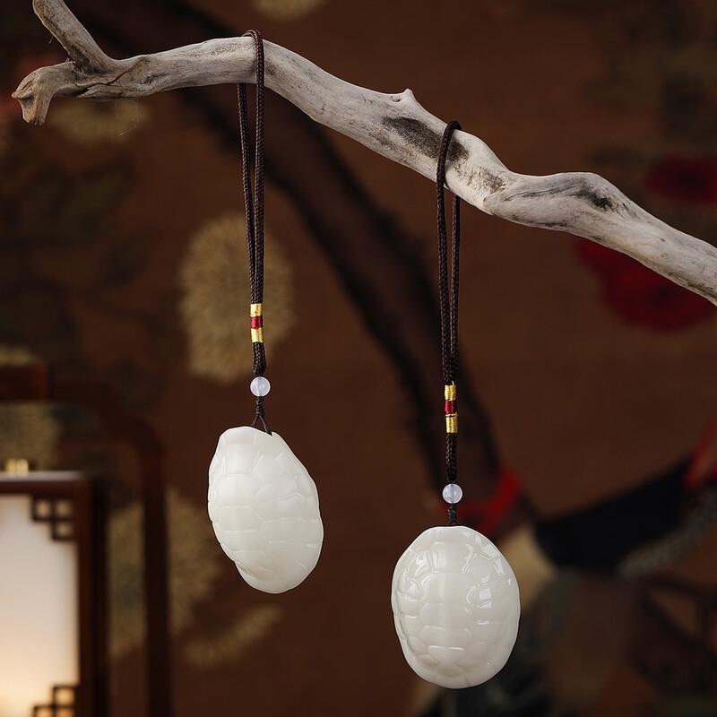 Yipan Raw Jade Ceramic Gourd Pendant for Car & Bag