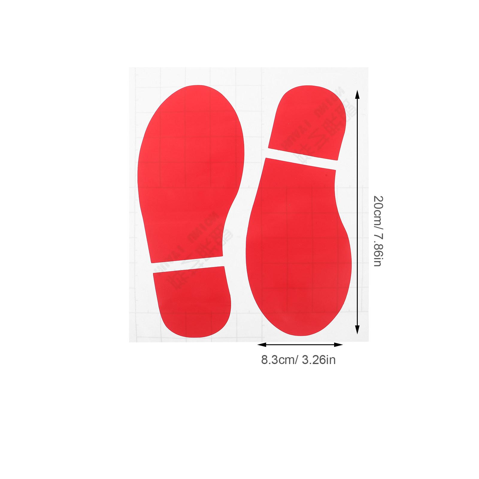 

10 Pairs Floor Decals Pvc Foot Print Self-Adhesive Shoes Decals PVC Floor Footprint Stickers For Classroom Hallway Party Decor красный