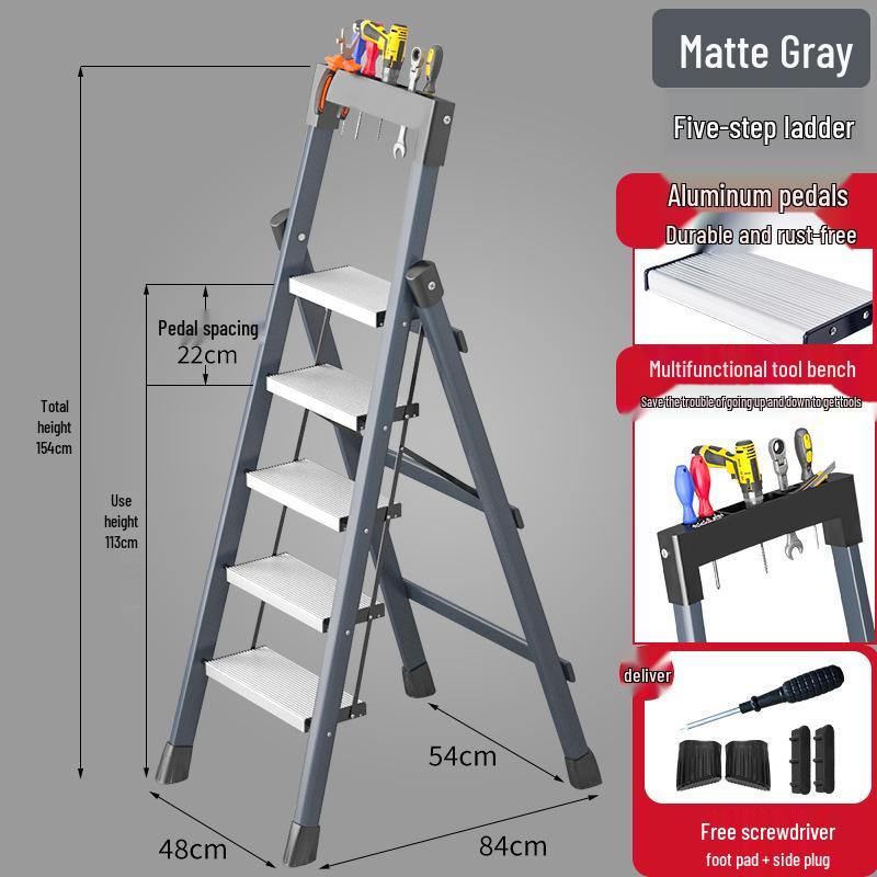 Compact Multi-Functional 4-Step Folding A-Frame Household Ladder