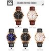 Men's Watch, Simple and Stylish, Classic Brown Leather Strap, Waterproof, Business Analog, White, Perfect Gift for High School Students