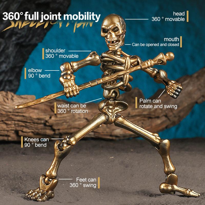 1 Set Multi-Articulable Skull And Bone Puppet Decoration Magnetic 3D Skull Model Assembly Toy Action Figures Anime Game