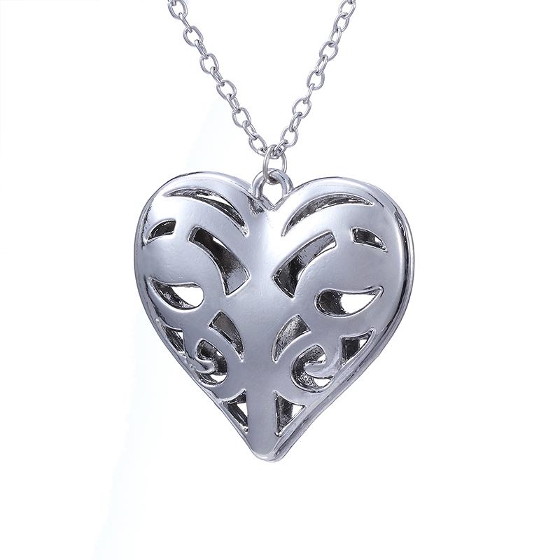 

Hot The Vampire Diaries Necklace Originals Family Caroline Forbes Filigree Heart Locket Real Vervain Pendant Jewelry for Women 50cm серебряный