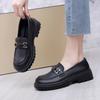 Women's spring new thick-soled small leather shoes Women's soft-soled one-pedal casual versatile leather shoes
