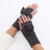 Fashion Accessory Thick Warm Bowknot Knitted Gloves Elastic Keep Warm Fingerless Mittens Soft Arm Warmers Winter