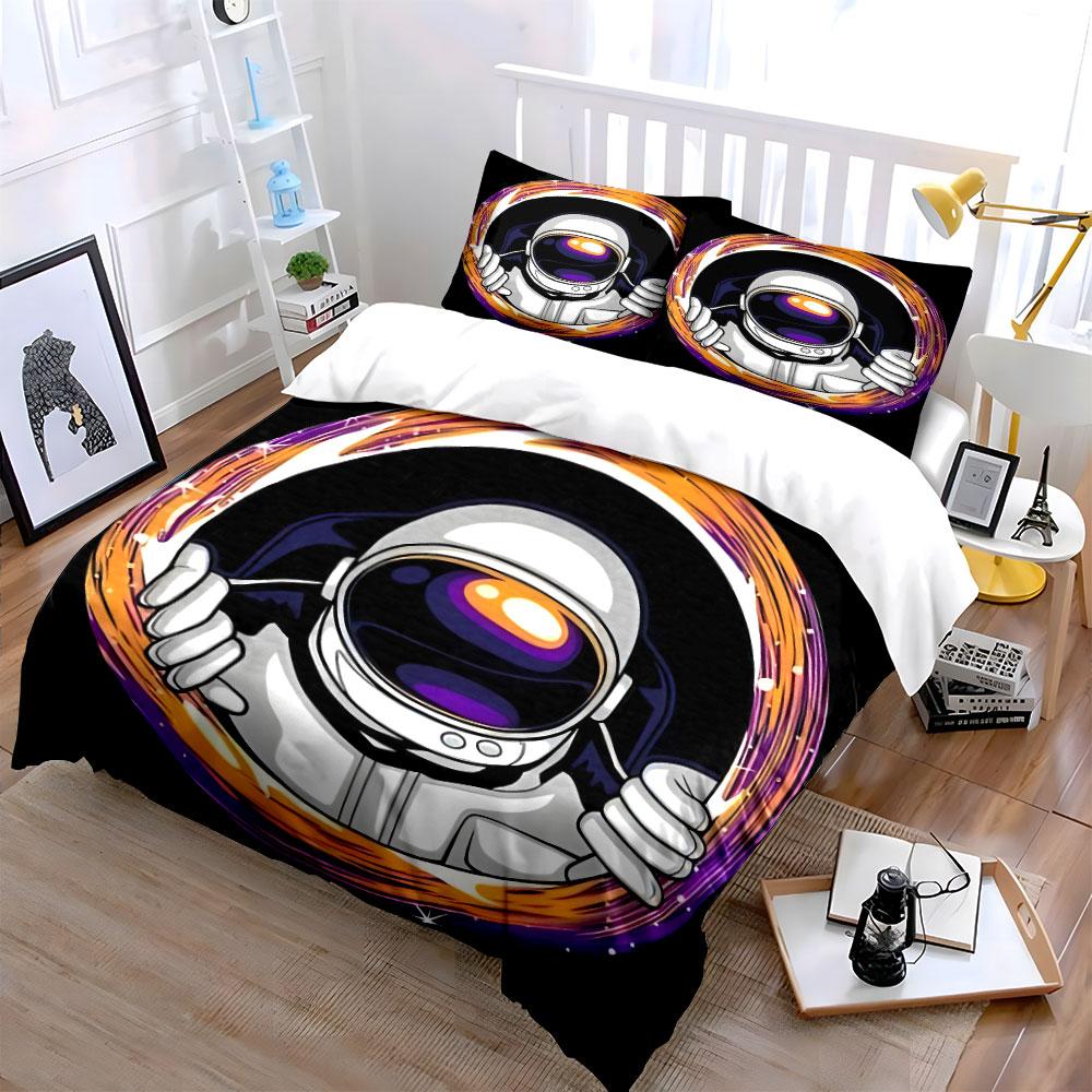 "Astronaut Adventure Themed Graphic Set" Exquisite three-piece bedding set gift for kids and adults