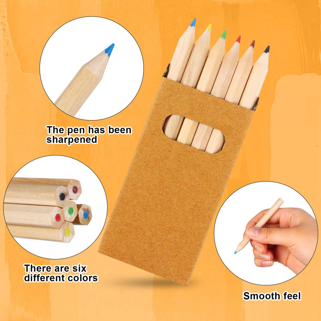 50Packs/300Pcs Mini Drawing Colored Pencils 3.5 Inch Portable Short Fat Color Pencils Pre-Sharpened Colored Pencils Mini Colouri