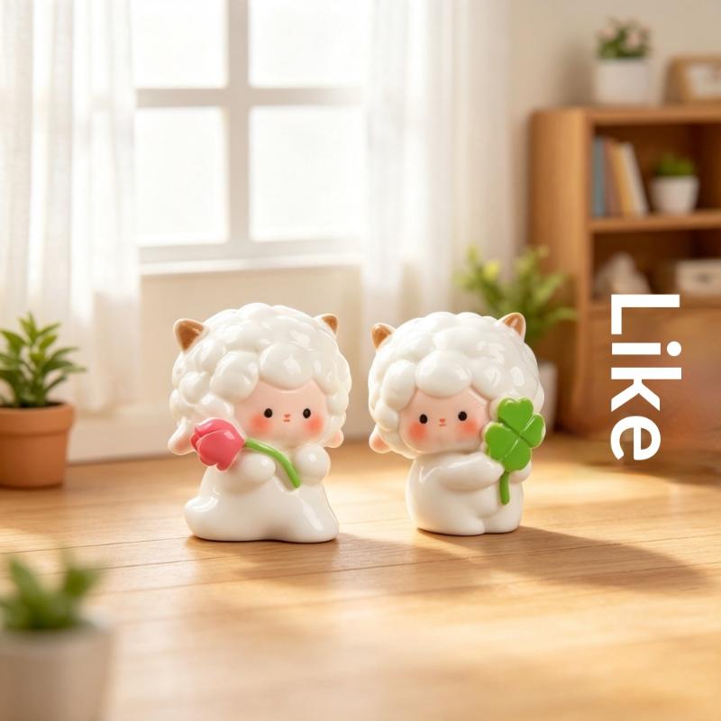 Miniature Fairy Garden Sheep Lamb Accessories 5/6Pcs Cute Ornaments for DIY Micro Landscape Home Yard Decor