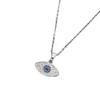 Gold Devil's Eye Zirconia Pendant Necklace with Adjustable Stainless Steel Chain