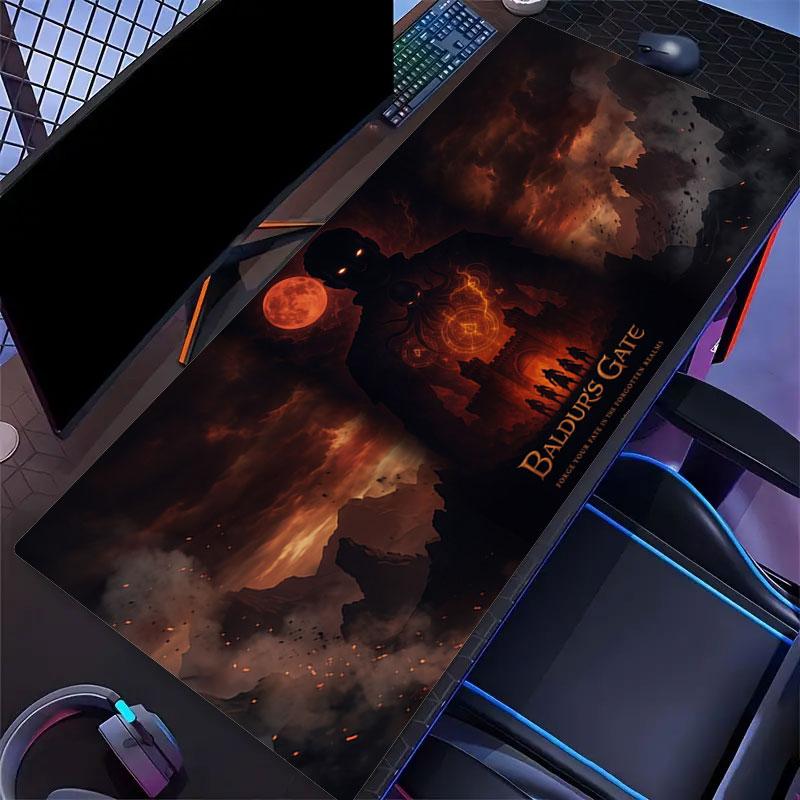 Bg3 Large Gaming Table Cushion Non-slip Laptop Tablet Big Mousepad XXL Mat Mini PC Playmat With Lock edge
