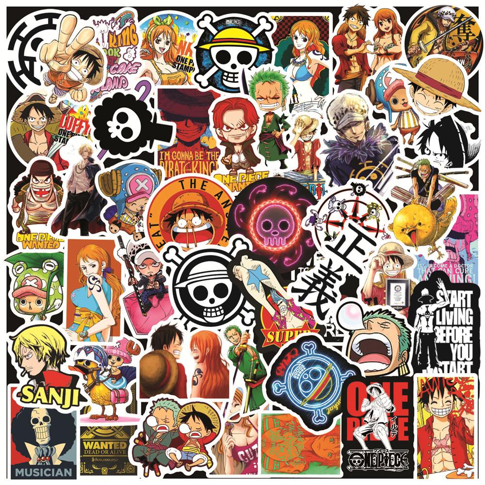 4850 100Pcs Anime One Piece Stickers Decals Graffiti Skateboard Laptop Phone Car Luffy Chopper Cool Cartoon Sticker For Kids