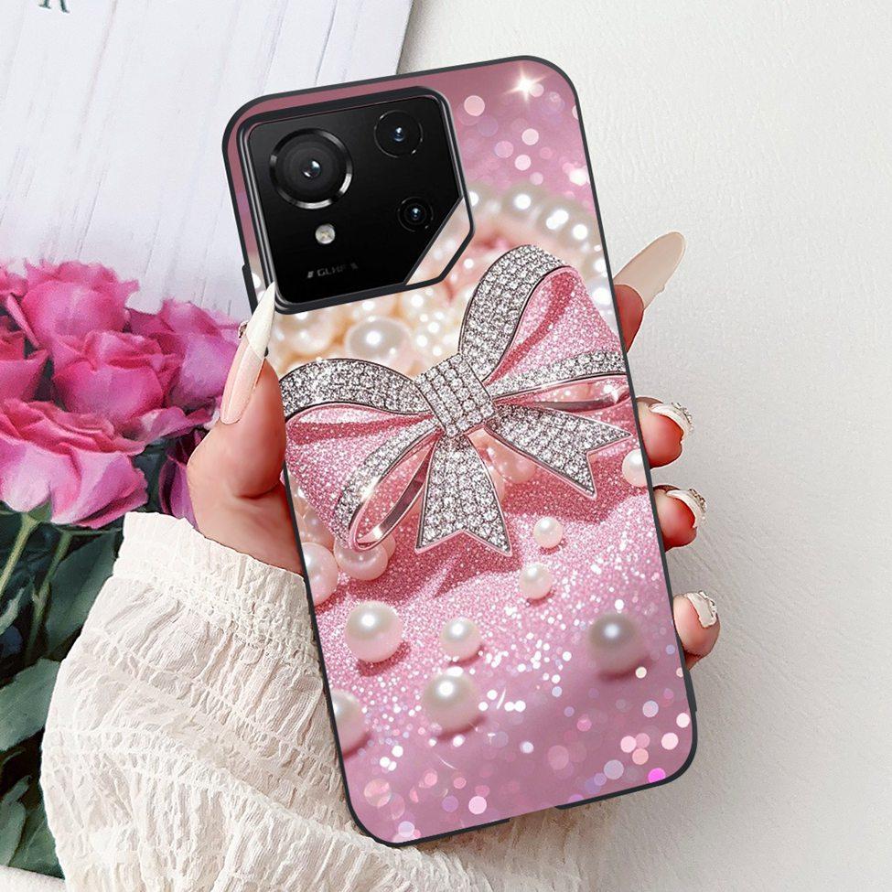 For Asus ROG Phone 9 Pro Back Cover For Asus ROG Phone 9 Case Silicone Cute Cat Luxury Love Funny Painted Shockproof Bumper