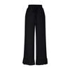 Women’s Casual Loose Fit Drawstring Elastic Waist Wide Leg Pants with Ruffle Hem and Relaxed Flowy Silhouette for Everyday Wear