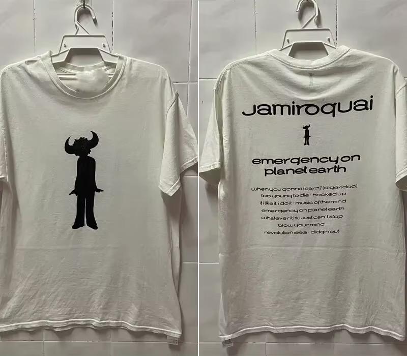 Jamiroquai Band 2 Lato 90 T-shirt Unisex a Manica Corta Stile Classico Sia Unisex Che Unisex Possono Indossare Alla Moda Magliette a Manica Corta