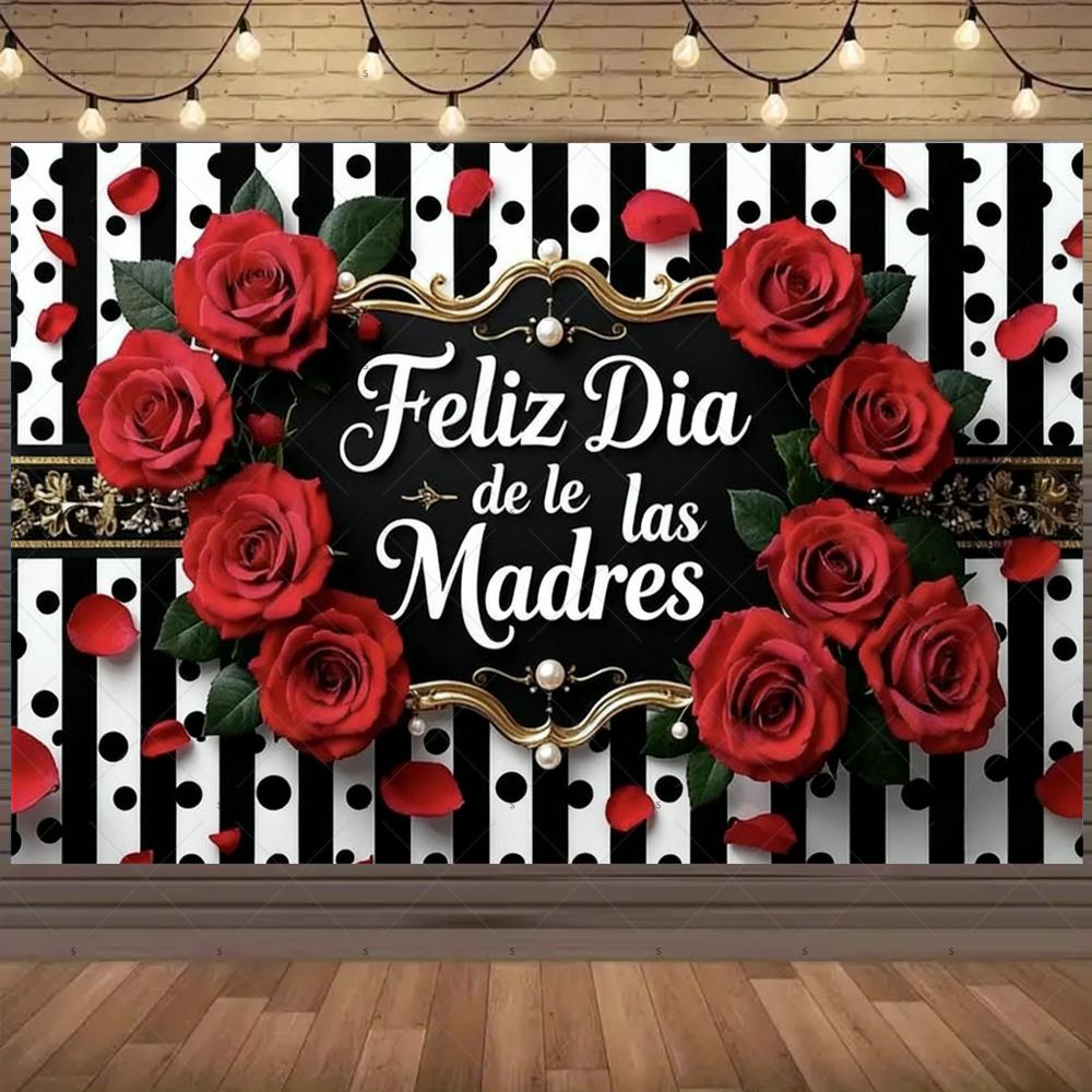 Mother's Day themed party backdrop banner in Spain, floral supplies for Mother's Day, backdrop for24