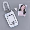 Acrylic Idol Photo Card Sleeves Keychain Student ID Badge Holder Portable Kpop Photocard Holder