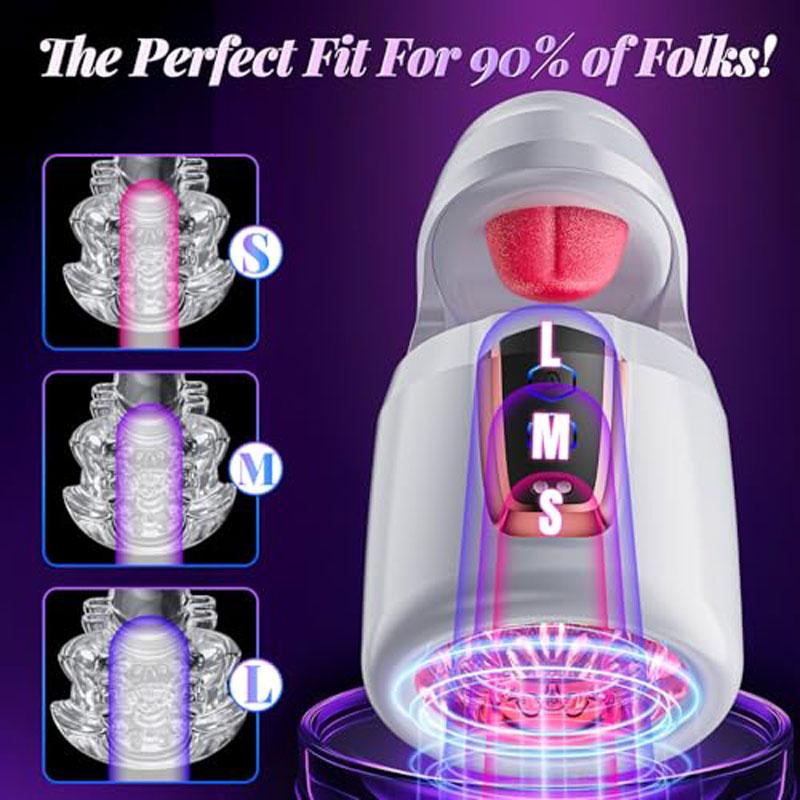 Tongue Licking Male Masturbator 10 Thrusting Blowjob Sex Machine Stroker for Training Stimulation Sex Toys for Men Pleasure