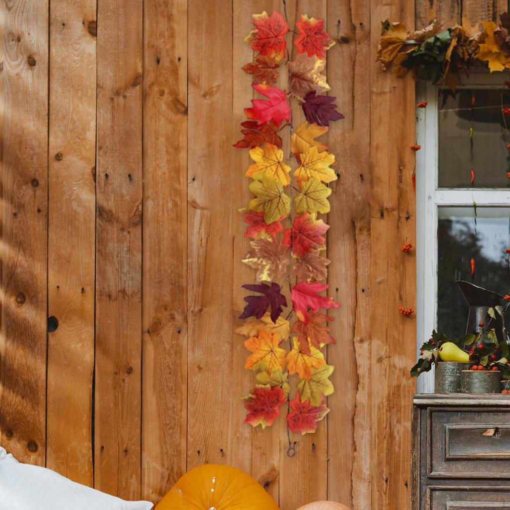 Fall Leaf Garland Autumn Festival Christmas Realistic Artificial Indoor Ornament