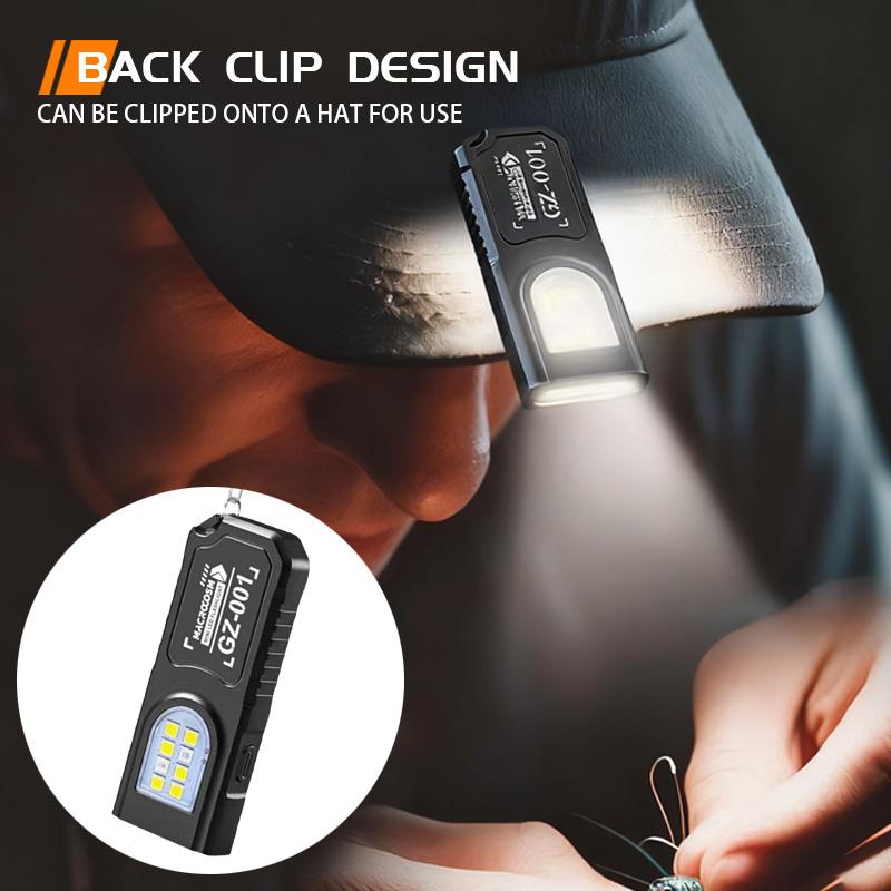 Portable Keychain LED COB Flashlight USB Rechargeable Torch with Pen Clip Powerful Mini Outdoor Working Lantern with Magnetic