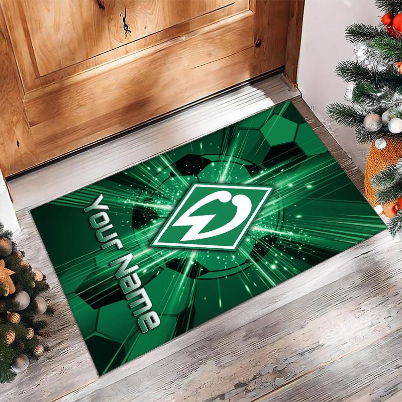 Werder Bremen FC Printed Crystal Velvet Rug Non‑Slip Crystal Velvet Carpet For Sofa Bedroom Indoor Home Decoration