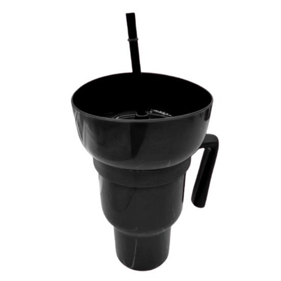 Snack And Drink Cup with Straw Lightweight Stadium Tumbler Portable Reusable Snack Tumbler Bowl for Family Gatherings Picnics
