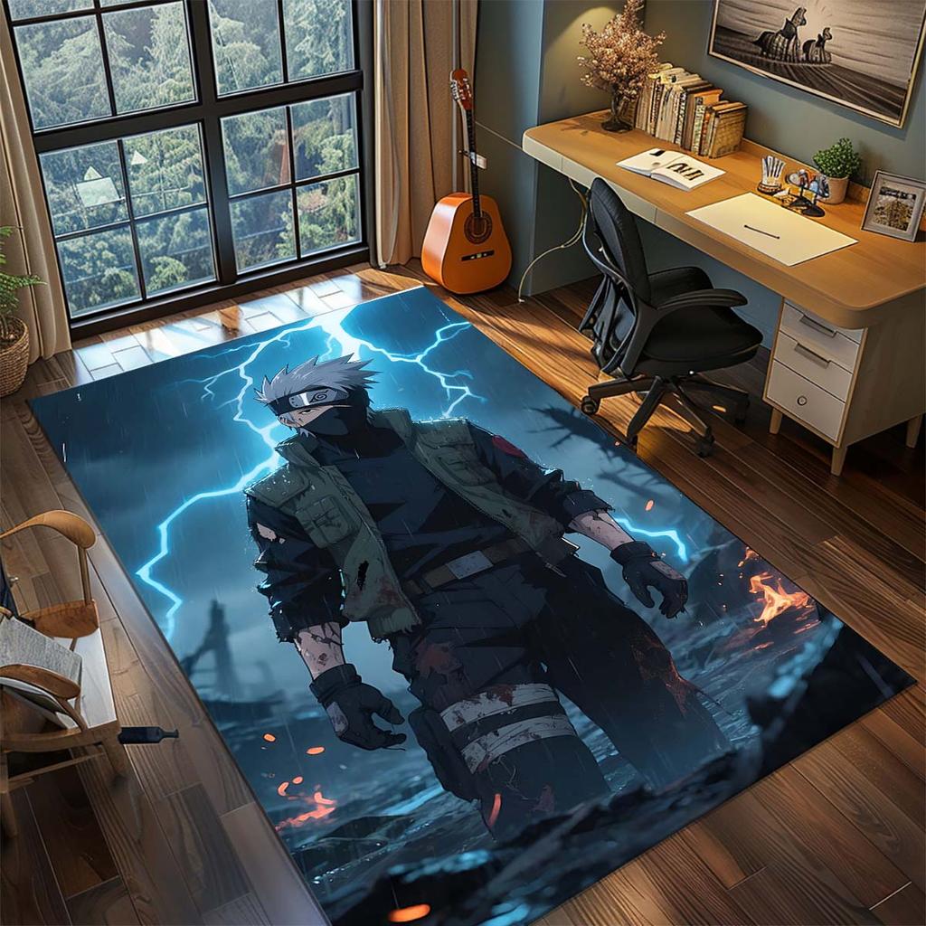 Naruto Anime Rug Carpet Large Area Rug Non Slip Washable Floor Mat Gamer Room Bedroom Home Decor
