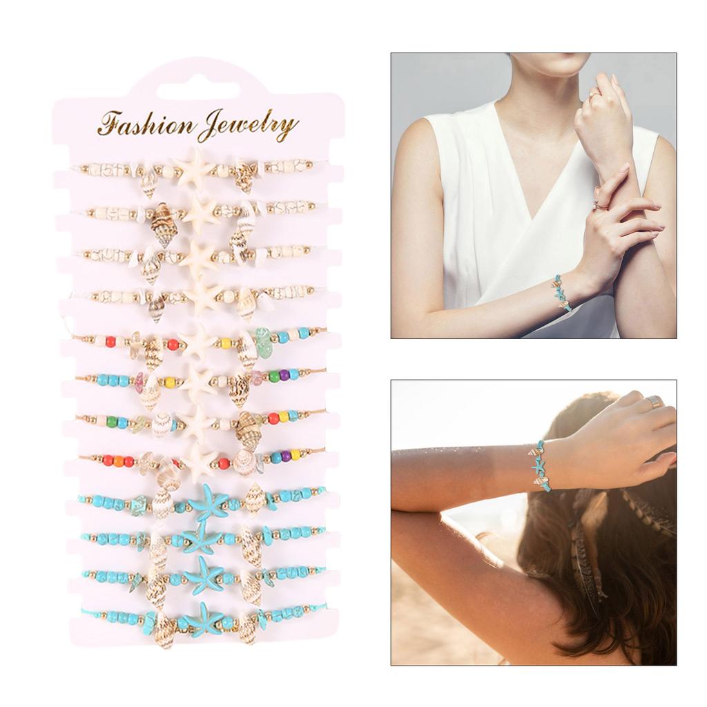 Set of 12 Unique Handmade Bracelet Soft Bracelet Fashion Wristband Woven Bracelet Alloy Texture for Various Occasions