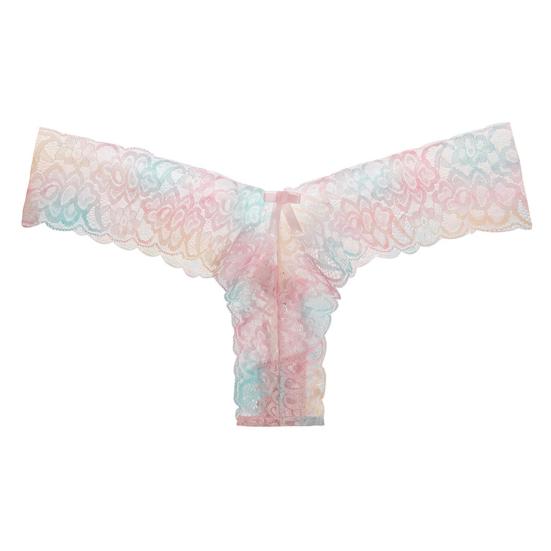 

Женские трусики с цветочным кружевом, бесшовные, с бантом, с низкой талией, тонкие, быстрые S розовый