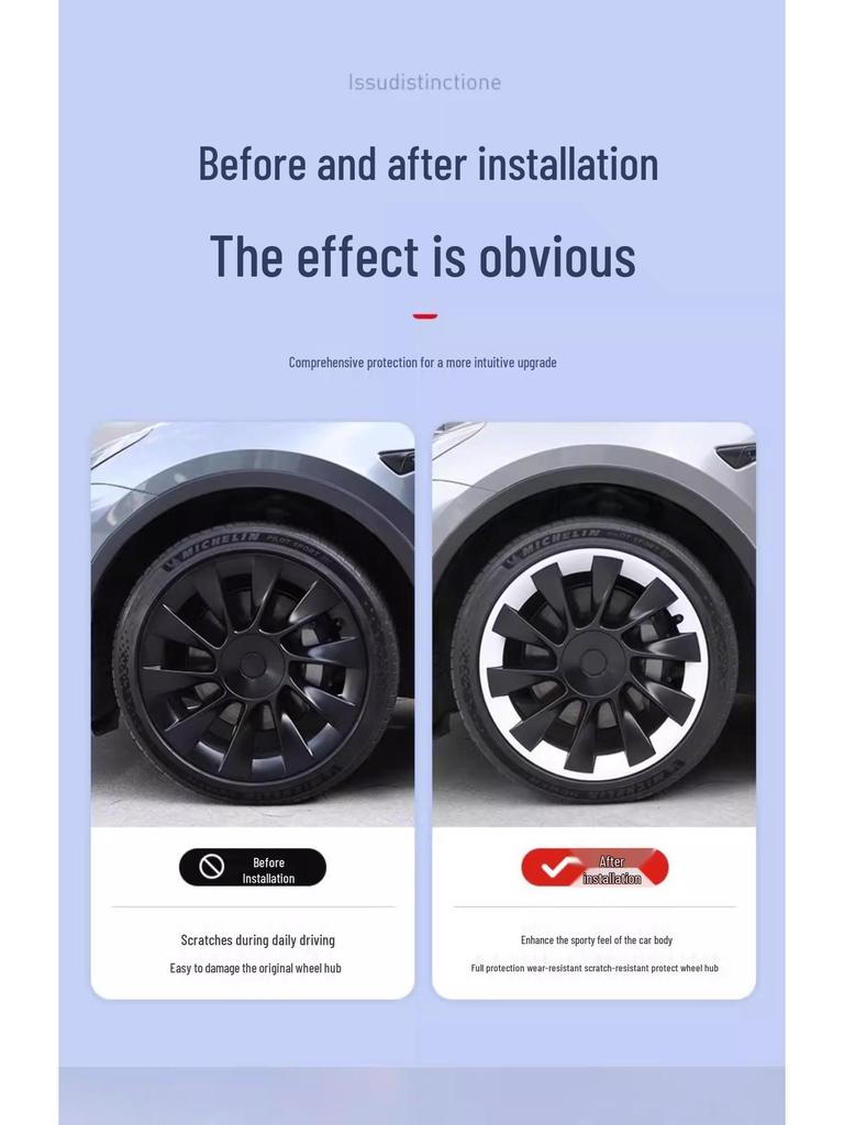 20-Inch Wheel Cover Protection Ring for Tesla Model Y: Full-Coverage Scratch-Resistant Rim Guard