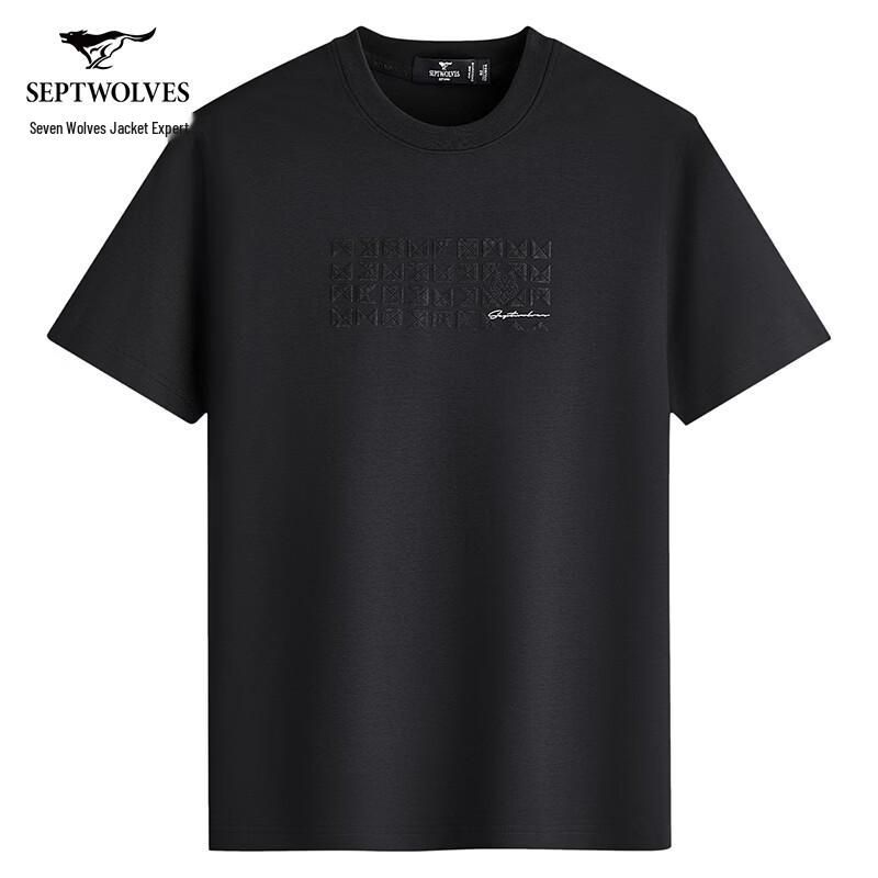 Septwolves Men's 100% Cotton Anti-Wrinkle Short Sleeve T-Shirt