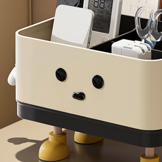 Desktop Storage Box Remote Control Holder Large Capacity Multiple Compartments Versatile Stationery Makeup Organizer