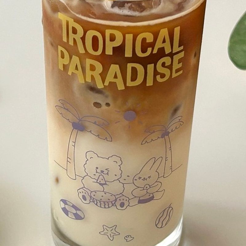 Elegant Table [Gift Set] Holly Moly Daily Glass Cup 3-Piece 2-Piece Gift Set Beer Mug Beverage Cute Cafe Cup