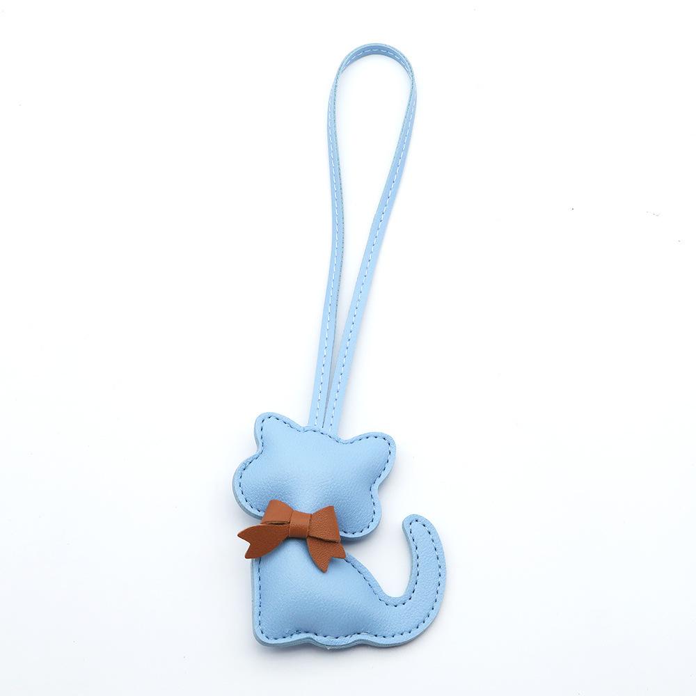 New PU Leather Kitten Bag Pendant Bow Cute Cartoon Animal Kitten Female Bag Pendant Small Gift