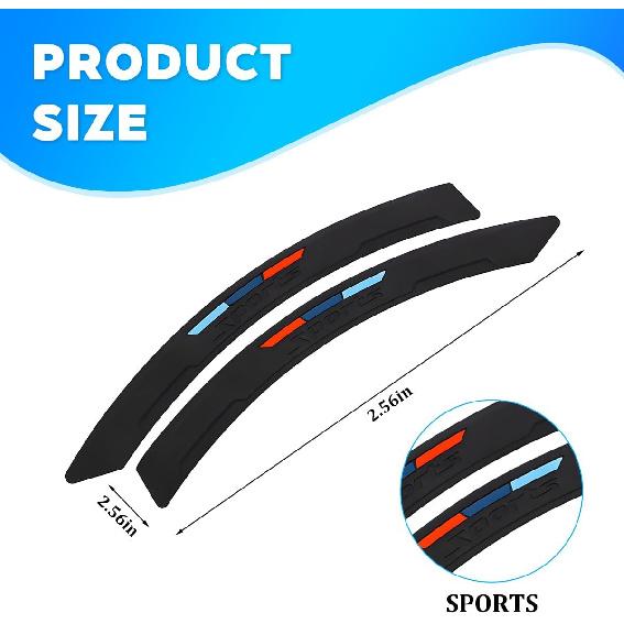 2PCS Car Wheel Tire Eyebrow Strips, Flexible Anti-Collision Sport Vehicle Wheel Arches Edge Lip Trim, Automotive Exterior Tire Fender Flare