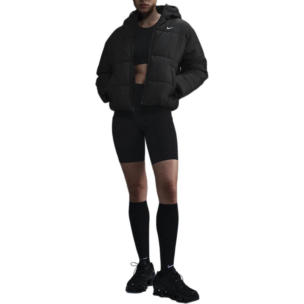 Nike Solid Color Logo Loose Fit Zip Jacket Women Jackets Black FZ5900-010