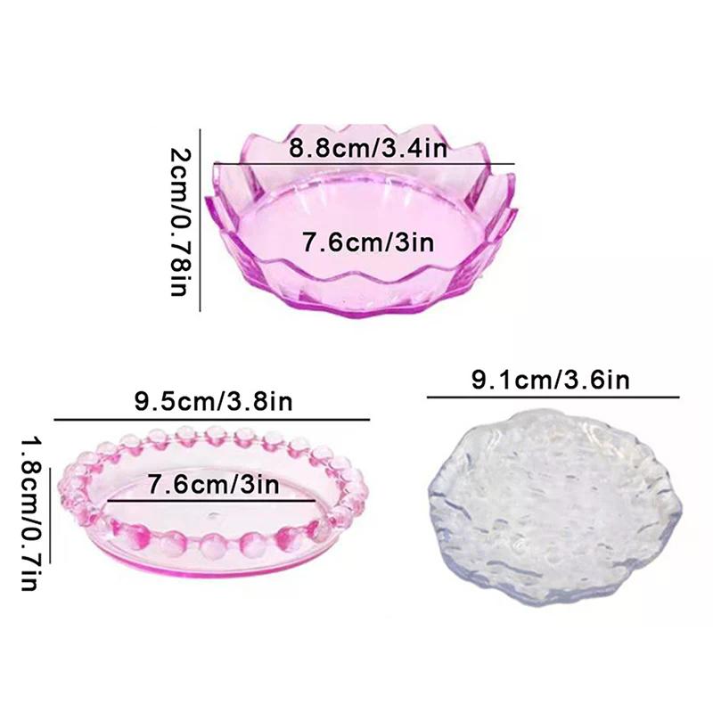 Nail Brush Holder Stand Organizer Case Cleaner Container Storage Box Tray Plate Rhinestone Glitter Display Nail Art Tools